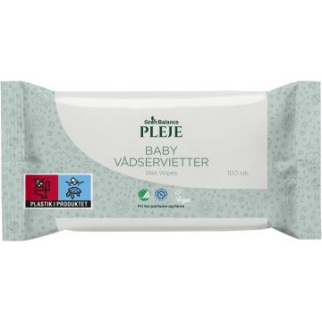 GB VÅDSERVIETTER BABY M/LÅ 100 ST
