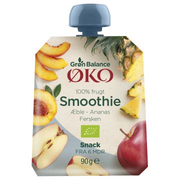 GB SMOOTHIE ÆBLE-ANANAS-FERSKEN ØKO 90 G