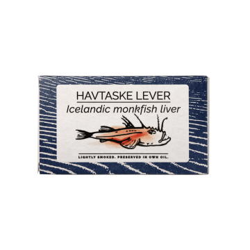 Tin of FANGST monkfish liver preserved in its own oil