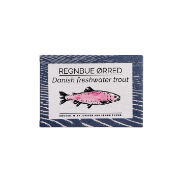 Tin of FANGST Rainbow Trout in organic oil