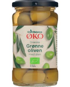 GB GRØN OLIVEN M/STEN ØKO 300 G