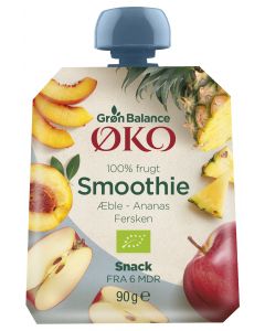 GB SMOOTHIE ÆBLE-ANANAS-FERSKEN ØKO 90 G