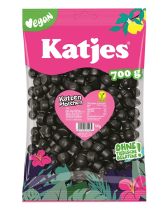 Katjes Katzen Pf&ouml;tchen 700g veganske bl&oslash;de lakridspoter med intens lakridssmag