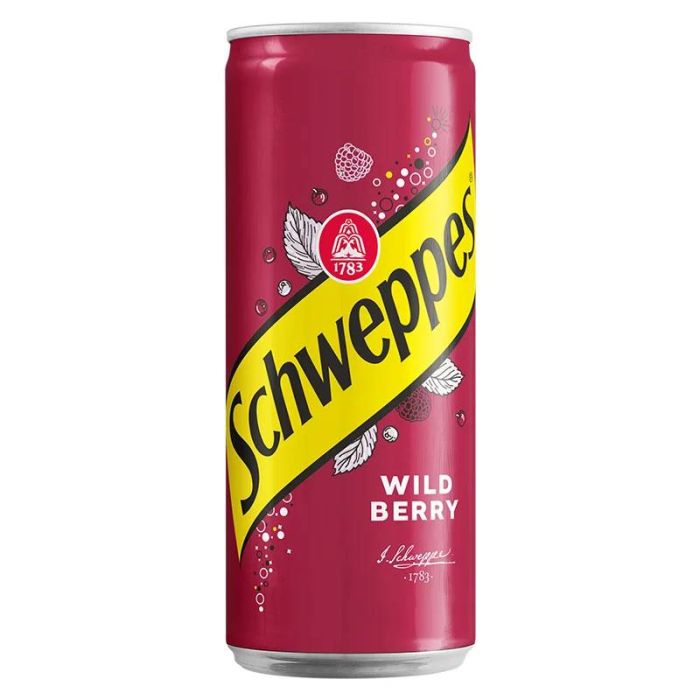 Schweppes Wild Berry 330 ml sleek dåse