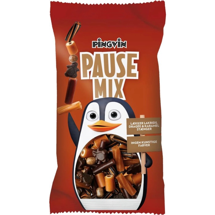 Pingvin Pause Mix Display med lakrids, frugtgummi og chewy slik blanding Pingvin Pause Mix Display med lakrids, frugtgummi og chewy slik blanding